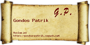 Gondos Patrik névjegykártya